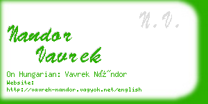 nandor vavrek business card